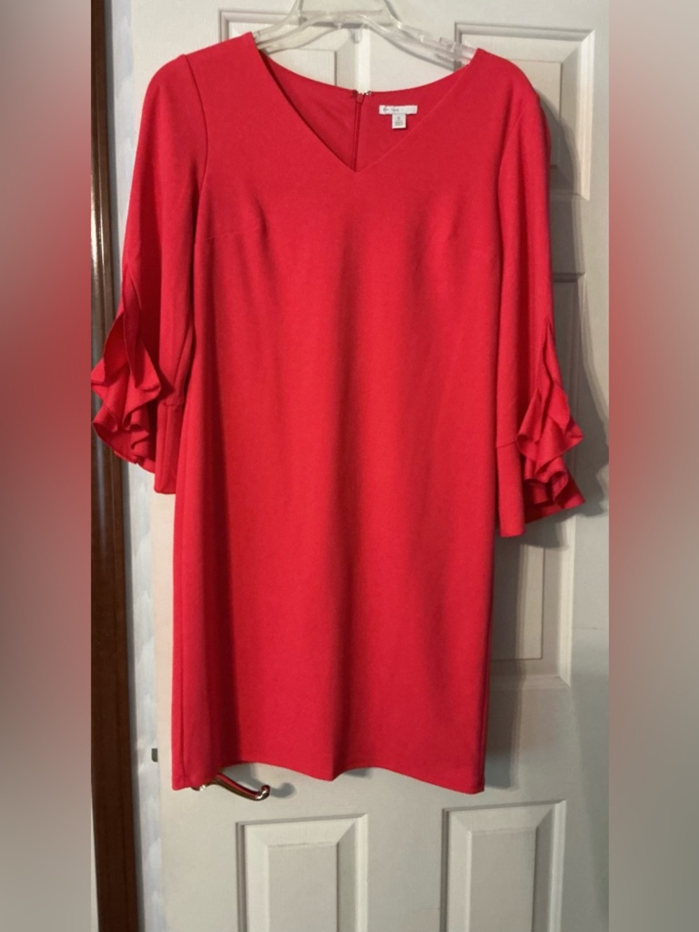 Cato Poppy Pink Ruffle Sleeve Dress